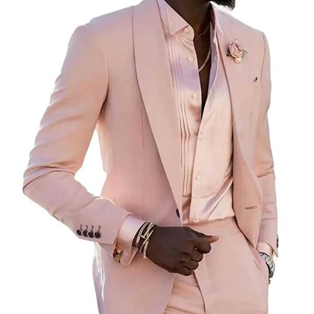 Mens 2-Piece Tuxedo Slim Fit Moda Masculina Wedding Smoking Blazer Jacket And Pants Traje Homme Mariage Fitted Formal Wear M260313