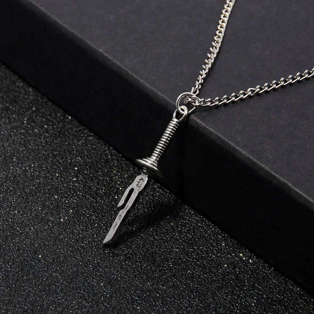 Anime Jujutsu Kaisen Fushiguro Toji Sword Necklace Spear of Tianri Knife Pendant Cosplay Necklaces For Unisex Choker Jewelry H260312