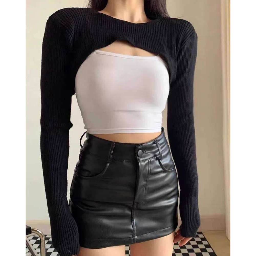 Black PU Leather Half-length Short For Women In Autumnwinter 2025 Large Size High Waist Slimming A-line Skirt Z260314