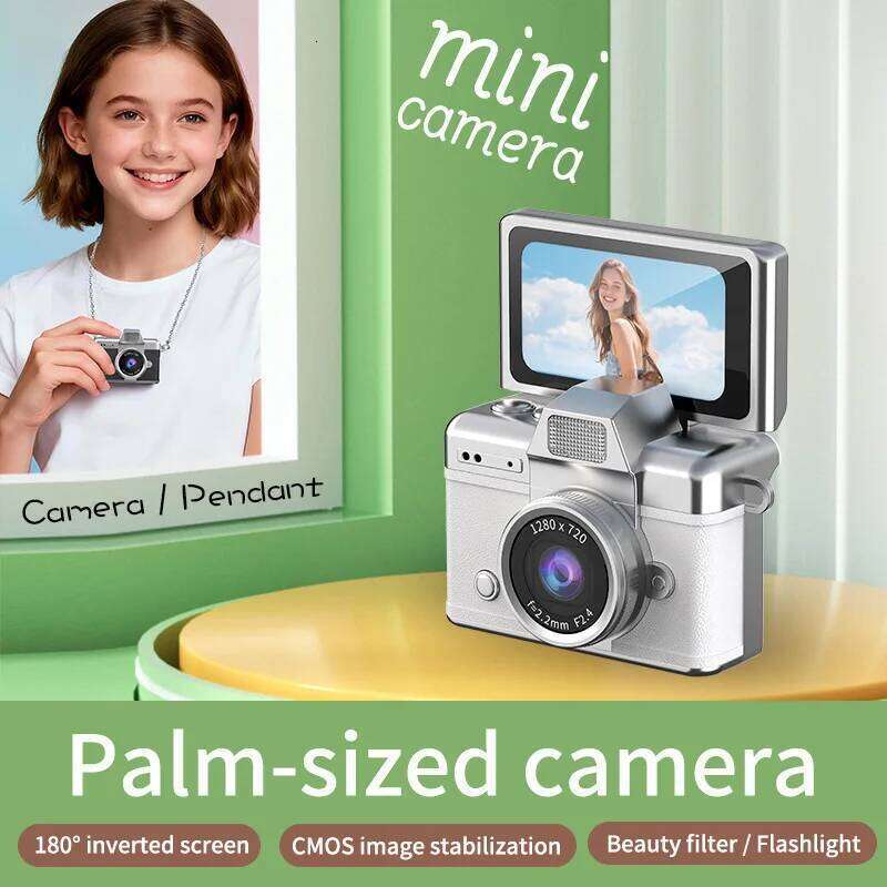 Retro 1.47Inch Flip Screen Keychain Mini Digital HD Pocket Camera for Students Kids Adults Birthdays Gift 26H0313