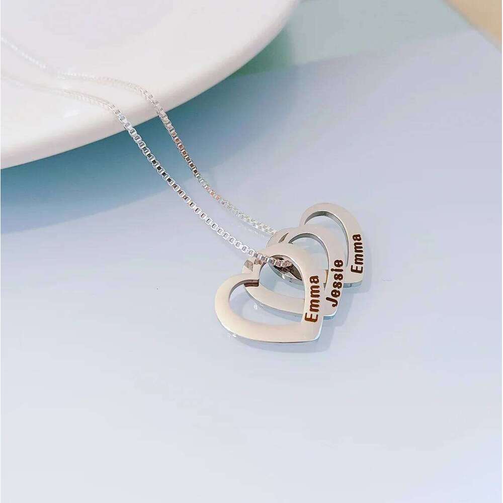 Customized Name Necklace For Women Stainless Steel Heart Carving Pendant Family Jewelry Choker Girlfriend Gift Bijoux Femme H260312