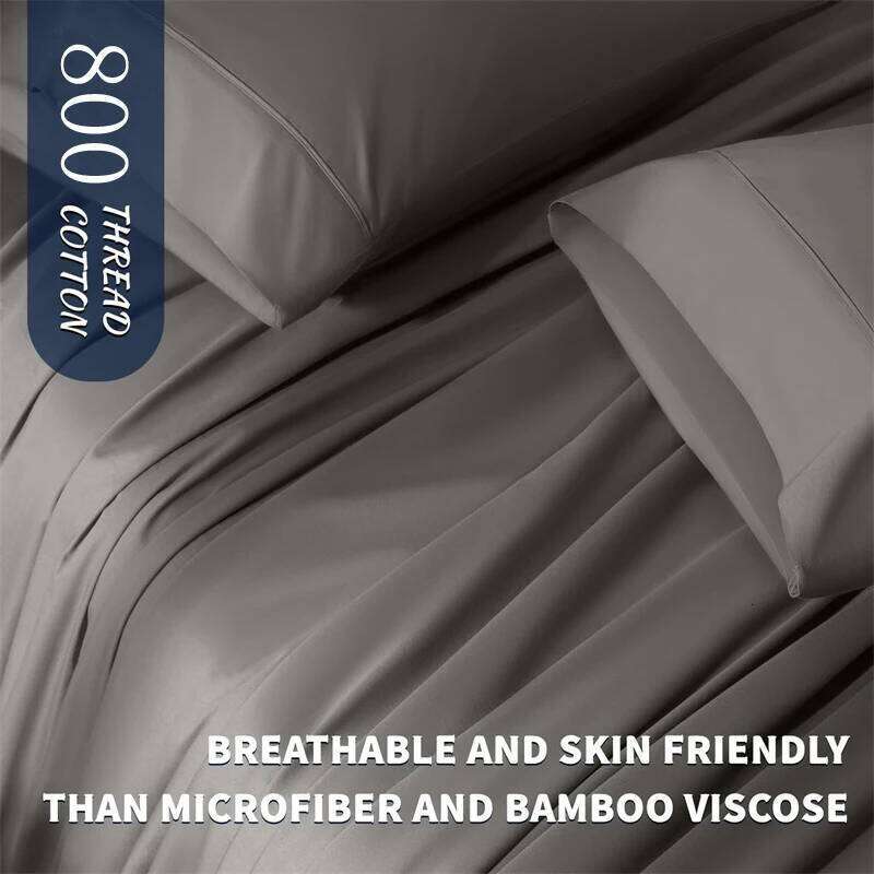 Organic Egyptian Cotton Bedding Set with Duvet Cover Bed Sheet Pillowcase 800 Thread Count Bedsheet 5-Star Hotel Quality H260312 - view 6