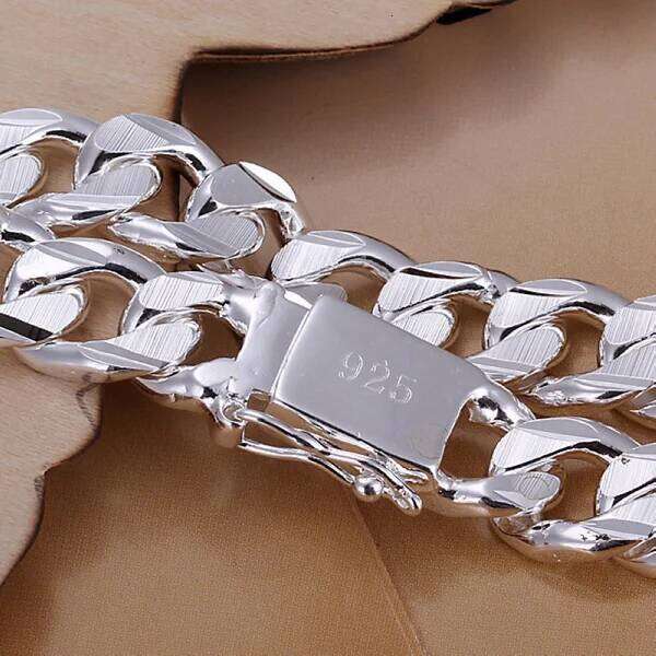 URMYLADY high quality fashion hot sale 925 Silver Bracelets charm 10MM chain Men Women wedding gift factory price Z260313