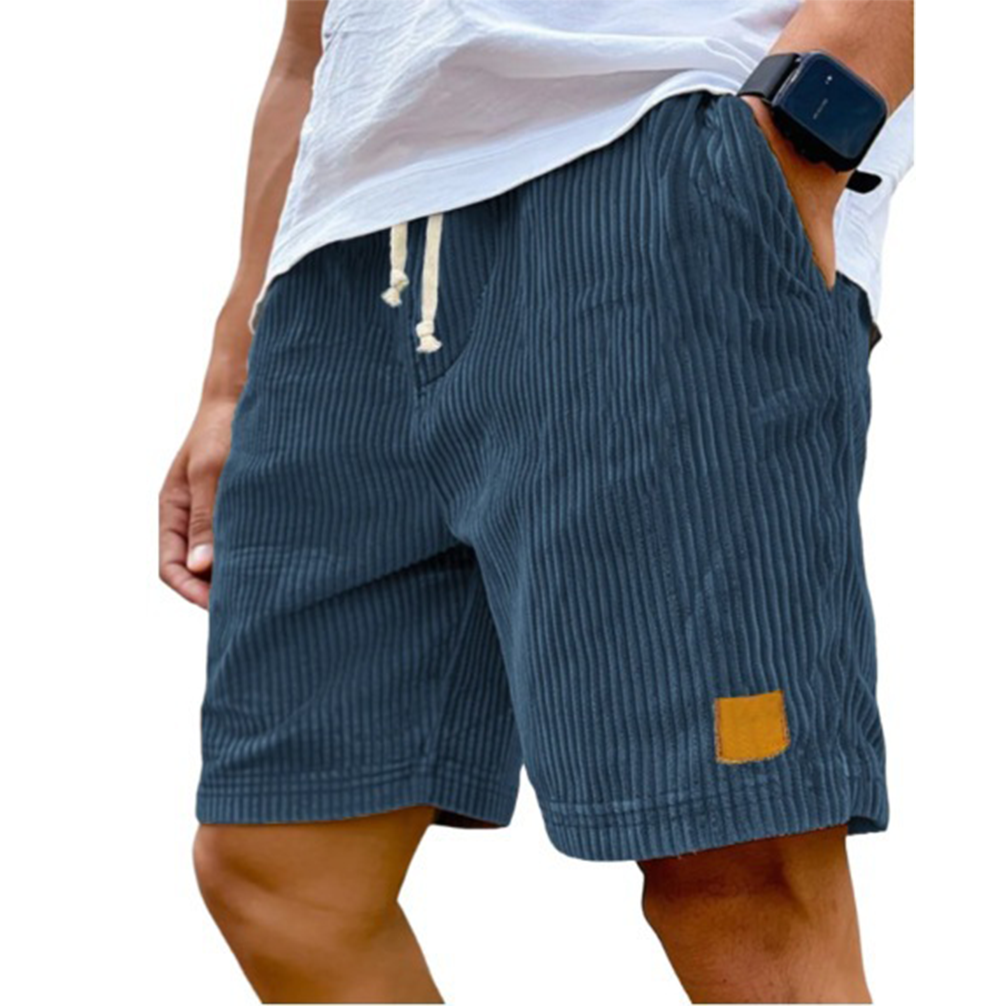 Men's Shorts Retro Corduroy Casual Shorts Men Fashion Solid Sweatpants Harajuku Corduroy Short Pants New Men Clothing Roupas Size S-5XL