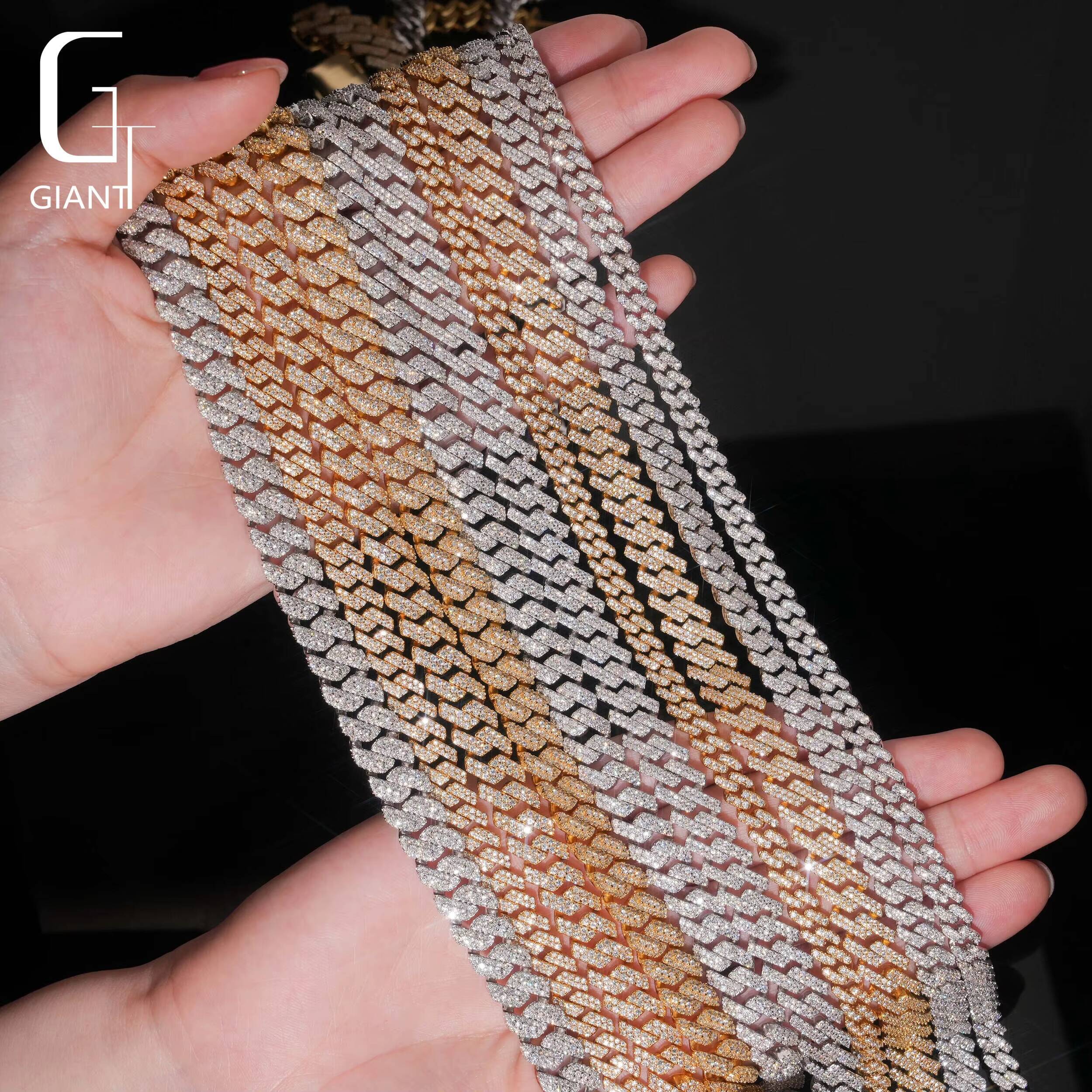 Miami Cuban Link 8mm 10mm 925 Sterling Silver Cuban Chain Necklace GRA Certificates VVS Moissanite Chains Fine Jewelry Necklace