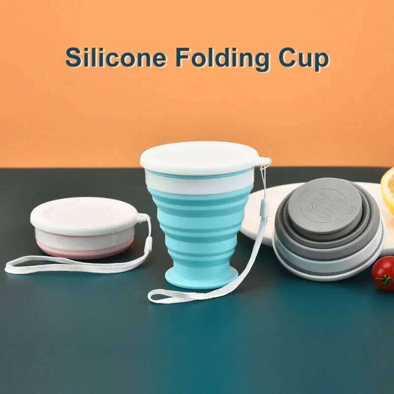 2023 Folding Cup Foldable Collapsible Telescopic Silicone Bottle Outdoor Travel Children Cups Teacups Ware Jug Drink Water Z260314
