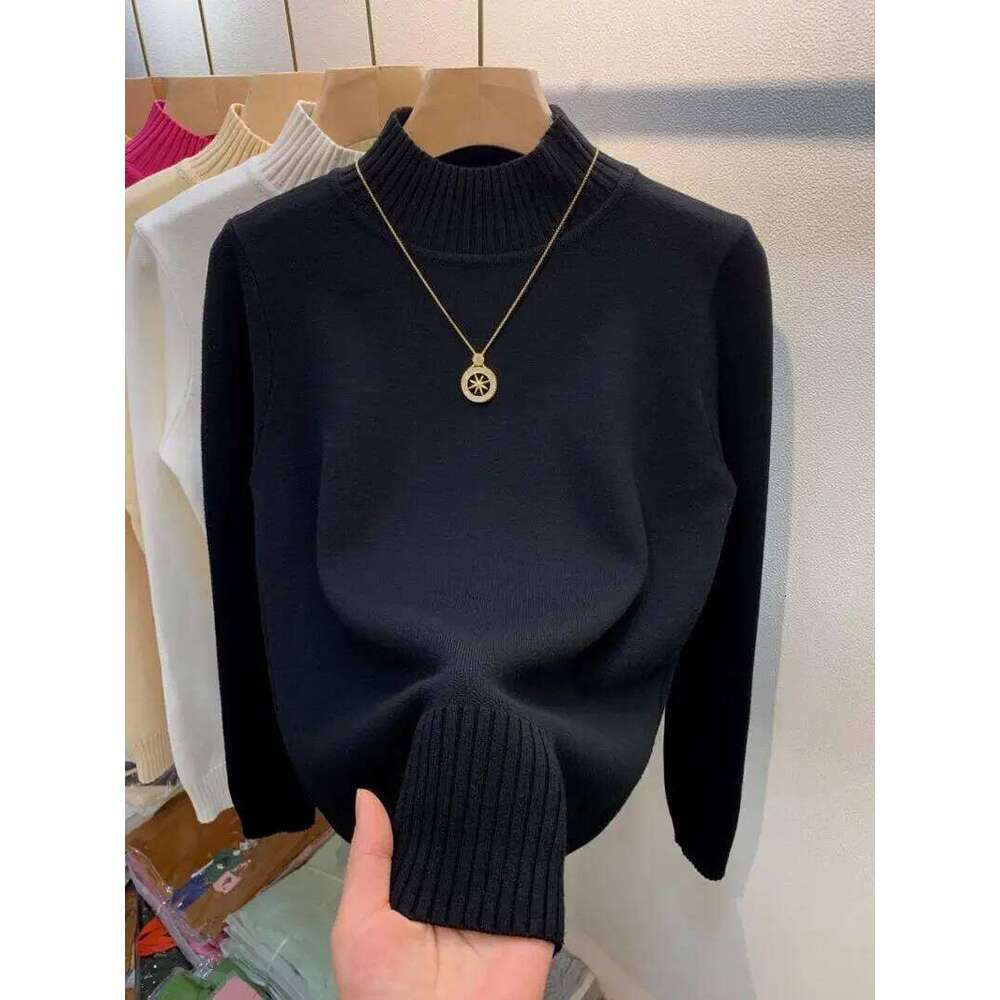 Candy Color Half Turtleneck Sweater Pullover Women Fall Winter Slim Soft Knitwear Jumper Korean Casual Warm Knit Long Sleeve Top Z260313