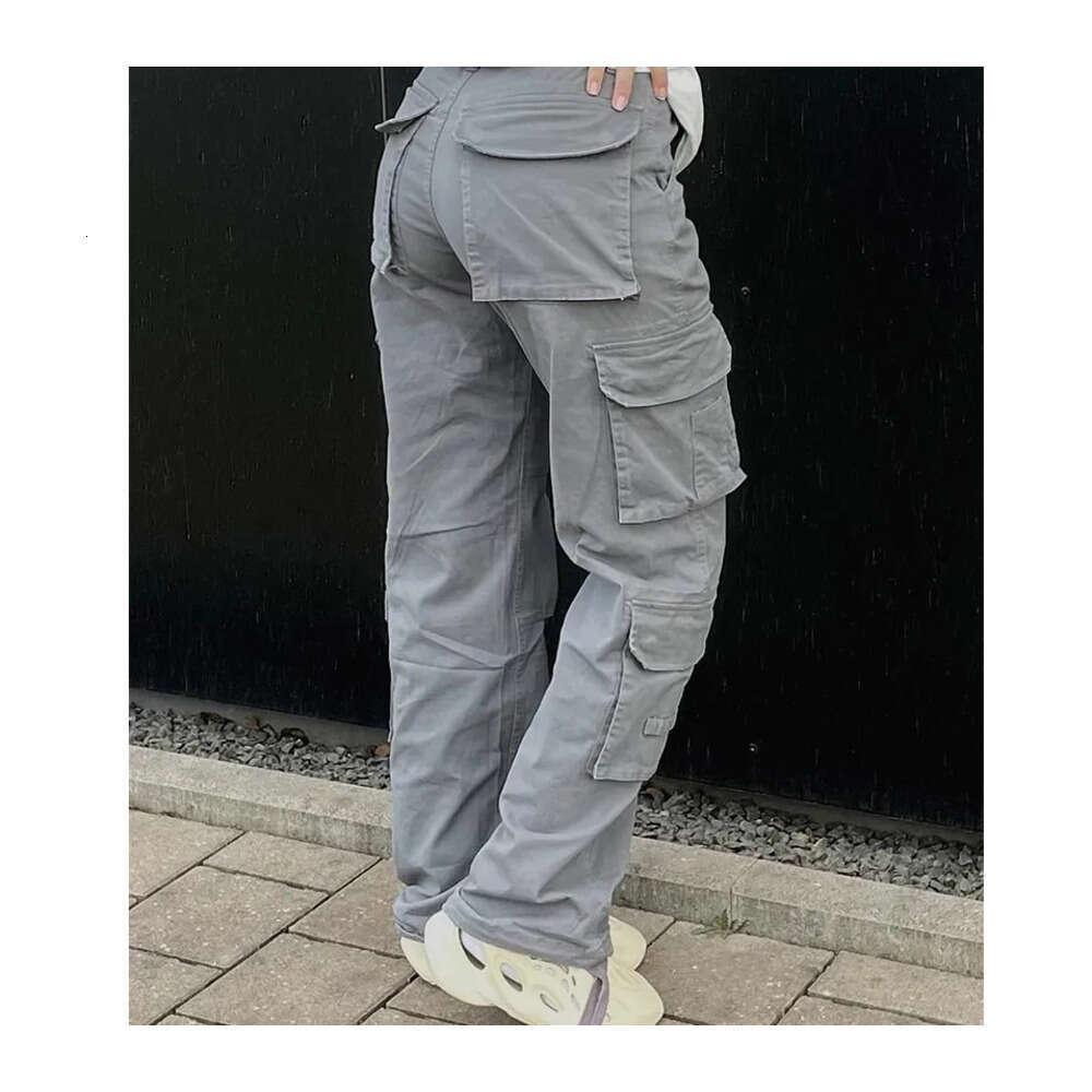 Women's Capris Vintage Cargo Pants Baggy Jeans Women Fashion 90s Streetwear Pockets Wide Leg High Waist Straight Y2k Denim Trousers Overalls 2308