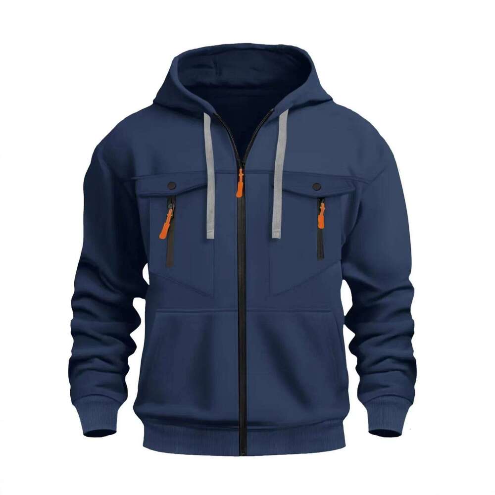 Casual Zip-Up Hoodie Trendy Streetwear Comfortable Loose Fit Autumn Winter keep warm Sweatshirt Fashionable Men's Clothing Z260314
