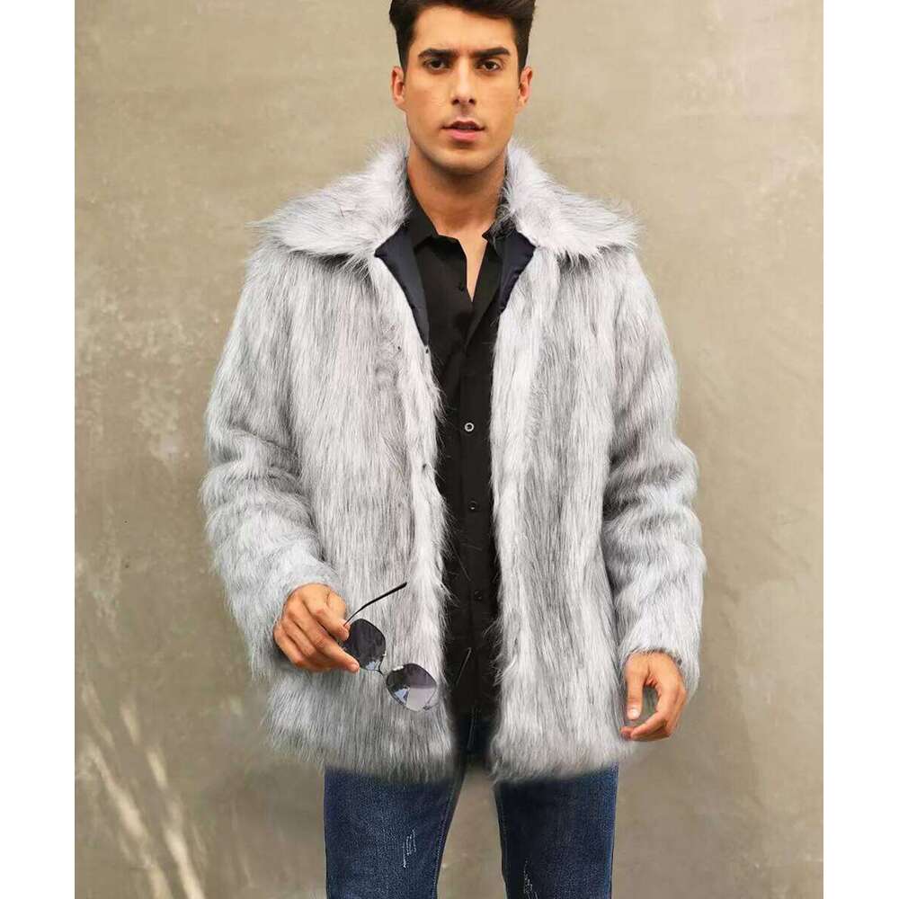 Autumn Winter New Fashion Trend Men Fur Solid Versatile Imitation Jacket Street Thick Warm Wool Coat Mens Loose Clothing Z260313