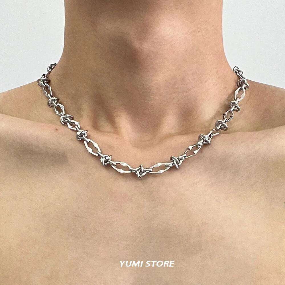 Hip Hop Titanium Steel Geometric Necklace For Man Woman No Fade Punk Irregular Sweater Chain Choker Jewelry Wholesale H260312