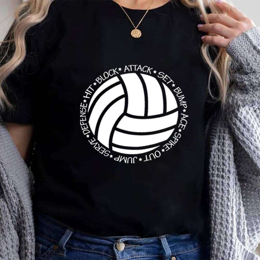 Script Sports Team Men Women Unisex Graphic Tee Volleyball Lover Shirt Z260314