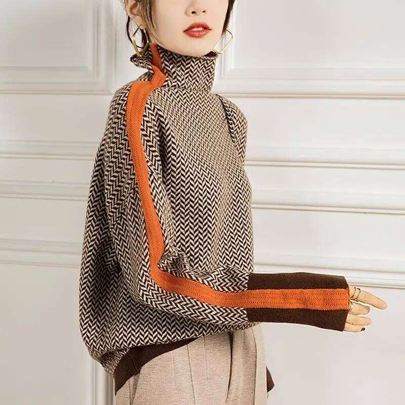 Epligg Turtleneck New Sweater Knitted Simple Soft Top Women Slim Warm Jumper 2025 Pullover Basic Female Woman Sweaters Z260313