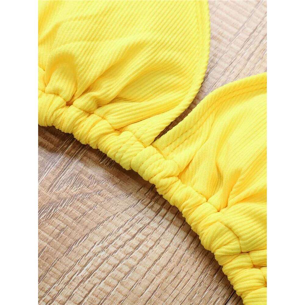 Ribbed Extreme Mini Micro 2025 Women Swimsuit Female Brazilian Swimwear Two Pieces Bikini Set High Cut Bathing Suit Swim Y260303