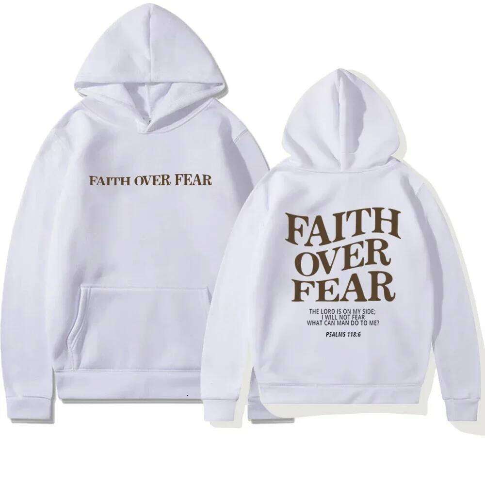 Faith Overcomes Fear - Christian Hooded Sweatshirts Jesus Hoodie Fashion Men Women Hoodies Casual Sweatshirt Harajuku Unisex Z260315