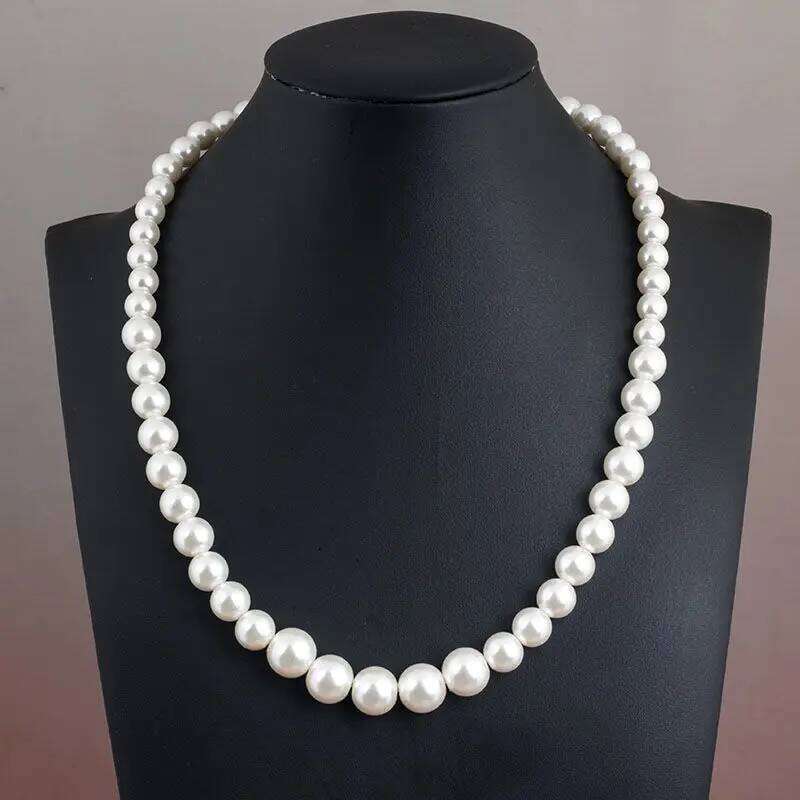 French Elegant Versatile Imitation Necklace Single Layer Faux Pearl Beaded Short Sexy Clavicle Chain Women's Holiday Gifts H260312