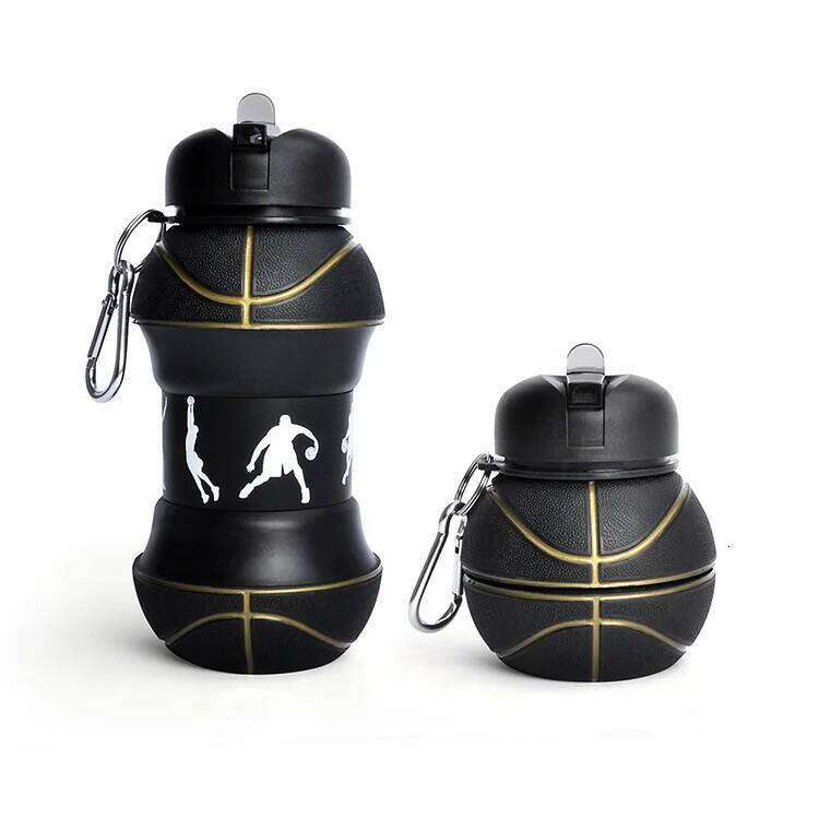Soft Silicon Sports Bottle Water Basketball Soccer Ball BPA free for Kids Gift Father's Holiday Free Shipping Z260314