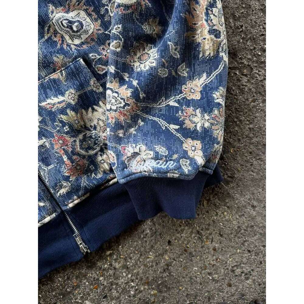 American Classic Full Pattern Printed Zipper Y2K Harajuku Street Fashion Hip Hop Casual Couple Sports Hoodie 26Y0313