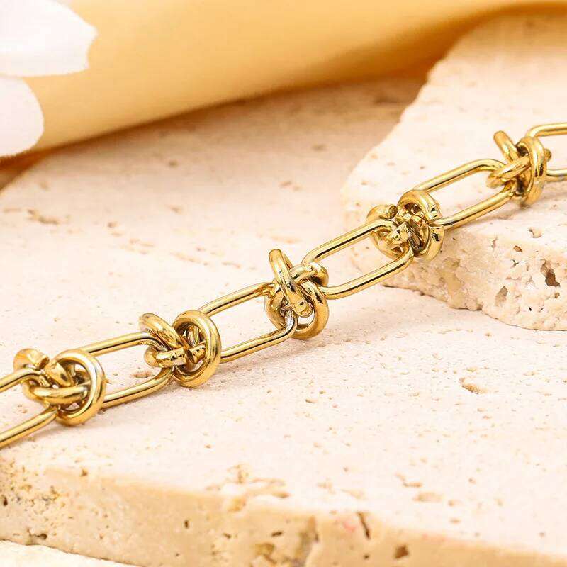 Fashion Niche Retro Heavy Metal Hip-Hop Punk Style Gild Play Knot Bracelets for Women Charm Chain Valentine's Day Jewerly Gifts Z260313