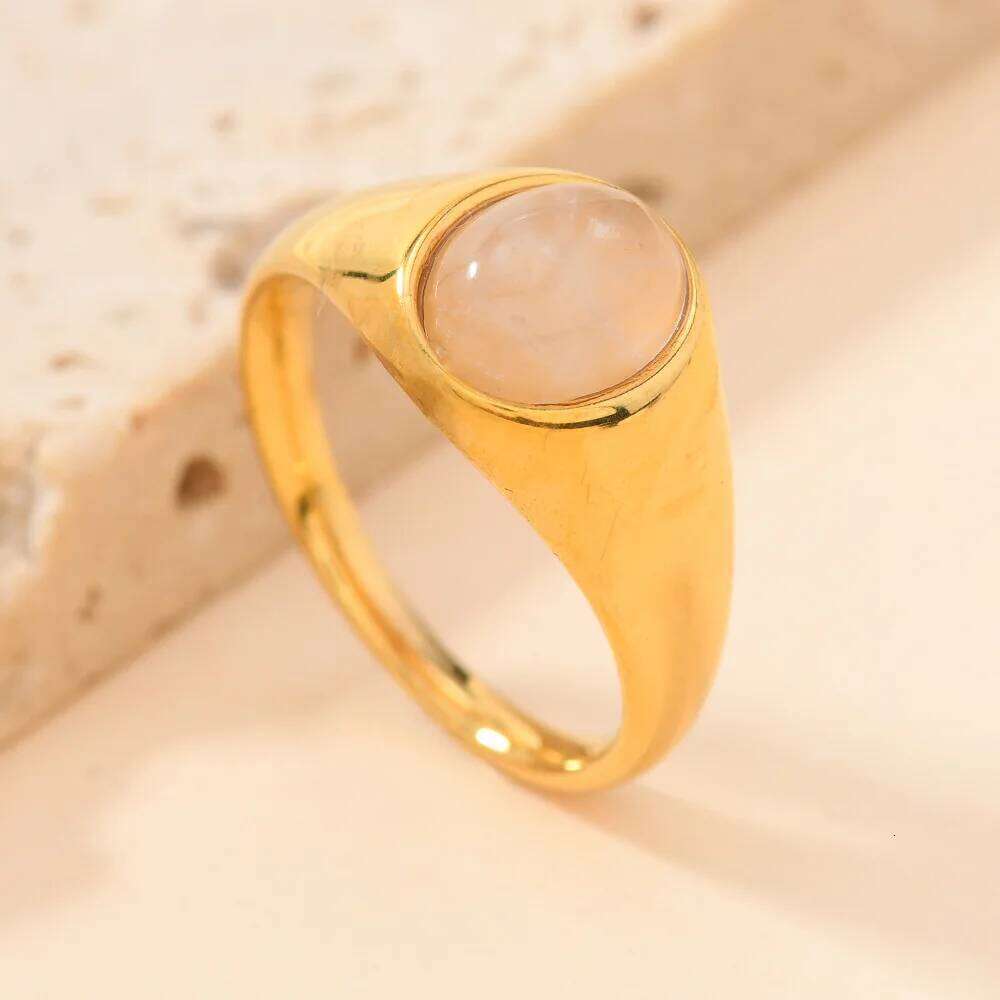 Vintage With Stainless Steel Metal Tiger Eye Stone Ring For Women Jewelry Finger Accessory H260312