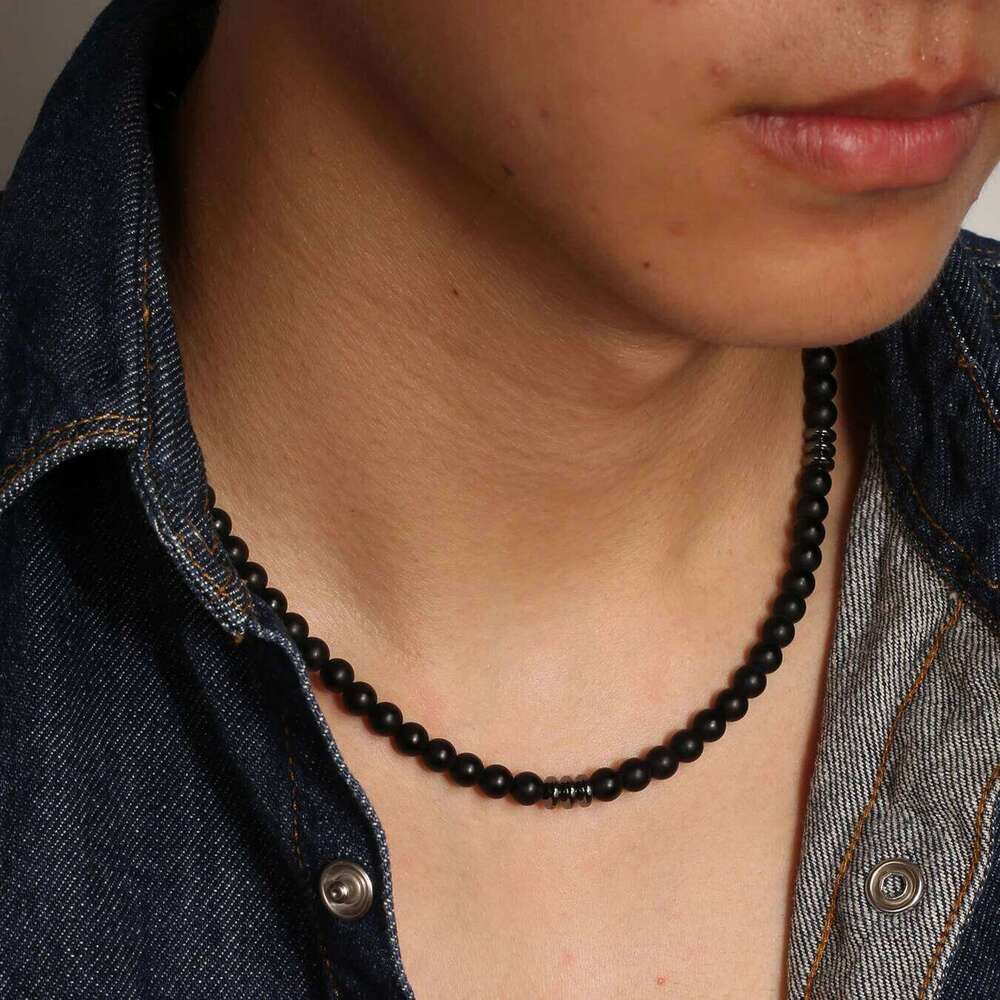 6mm Collar Hombre Natural Lava Stone Man's Necklaces Collier Homme Surfer For Men Male Beaded Necklace Collana Uomo H260312