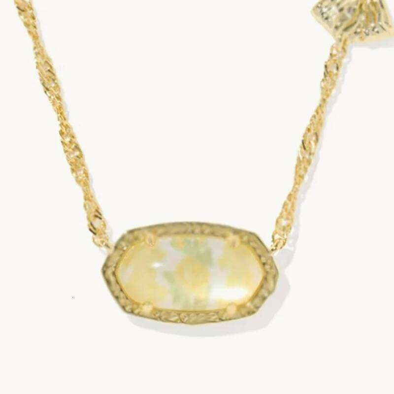 Valentine's and Birthday gifts - New 18K Real Golden Plated Crystal Gemstone Pendant Necklace for Women teen Girls Jewelry Gifts H260312