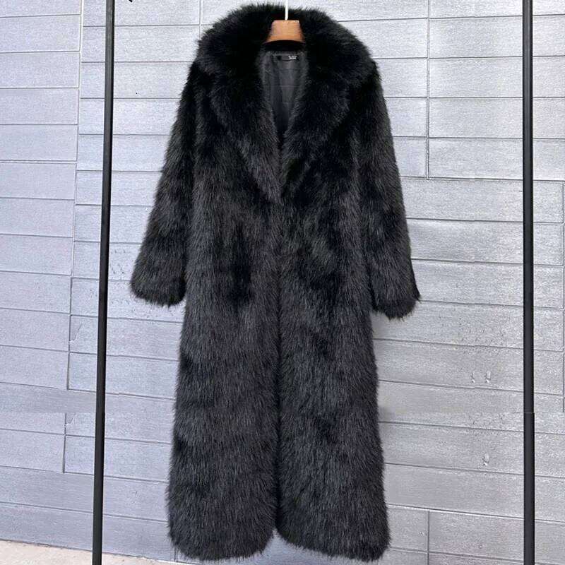 Imitation Feminine Elegance Women's 2025 New Winter Fashion High Quality Temperament Lapel Women Fur Coat H101 Z260313