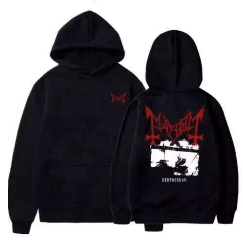 Two Sides Theme Mayhem Black Metal Graphic Hoodie Print 2026 Autumn Winter High-end Luxury Is for Both Men and Women Z260314