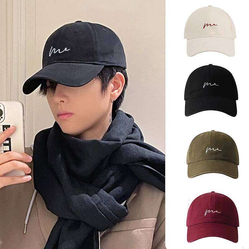 Simple Embroidery Baseball Hat For Women Men Solid Color Cotton Duck Tongue Cap Adjustable Unisex Casual Sports Sun Visors Z260314