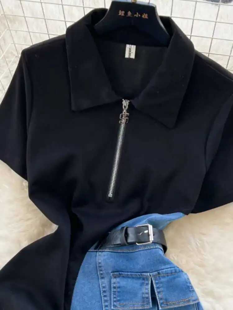 XFPV Women Vestidos Contrasting Colors Patchwork Slim Fit High Waist Denim Dresses Lapel Vestidos Spring Summer 2025 SM10385T260314