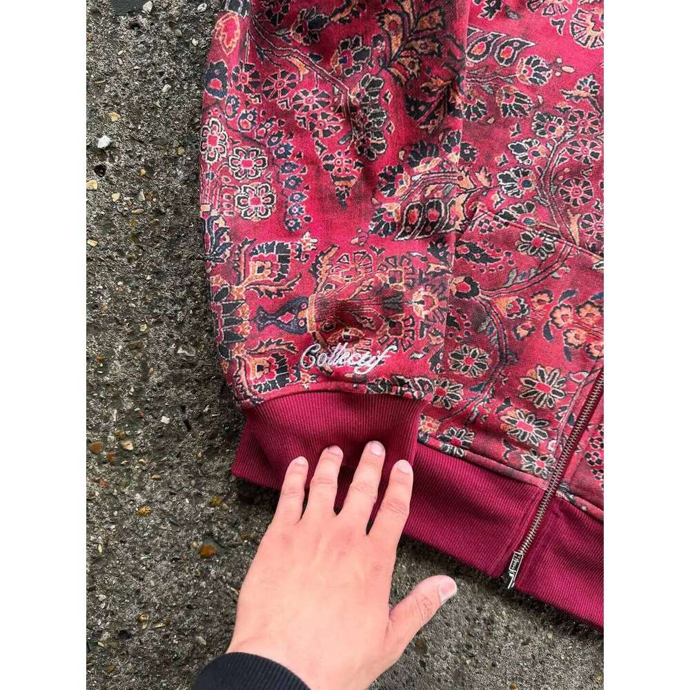 American Classic Full Pattern Printed Zipper Y2K Harajuku Street Fashion Hip Hop Casual Couple Sports Hoodie 26Y0313