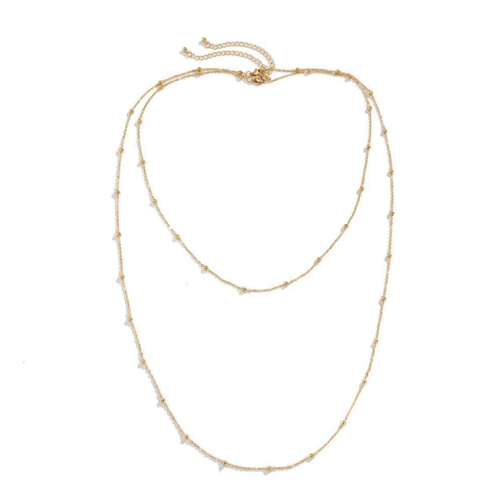 Stainless steel exaggerated beaded long jewelry for women 2024 hip hop clavicle chain charm necklace H260312