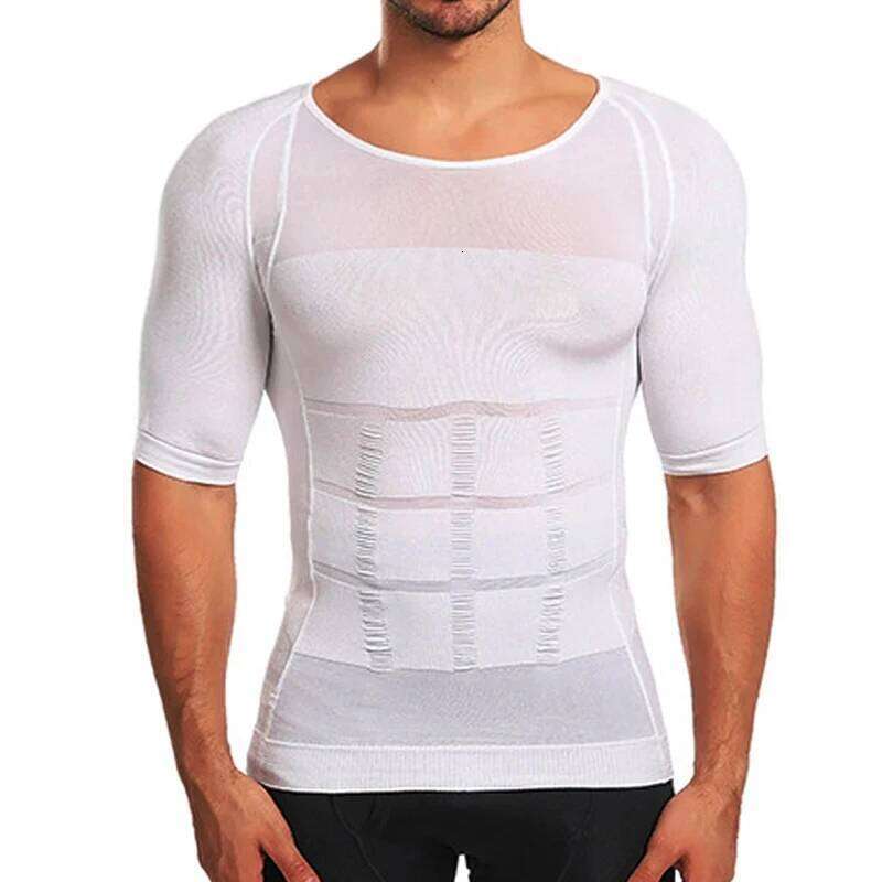 Mens Slimming Body Shaper Compression Shirt Tummy Control Slimmer Shapewear Gynecomastia Undershirt Posture Corrector Tops 26Y0313