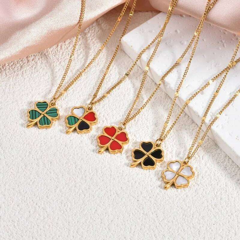 Heart-shaped Cr Pendant Necklace Deformed 4-in-1 Titanium Steel Clavicle Choker Chain Aesthetic Jewelry Gifts H260312