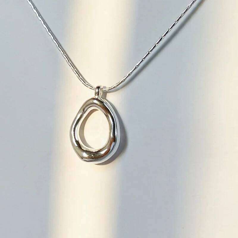 Simple Fashion Irregular Water droplet Oval Pendant Necklace for Women Trendy Clavicle Choker Friendship Jewelry Accessories H260312