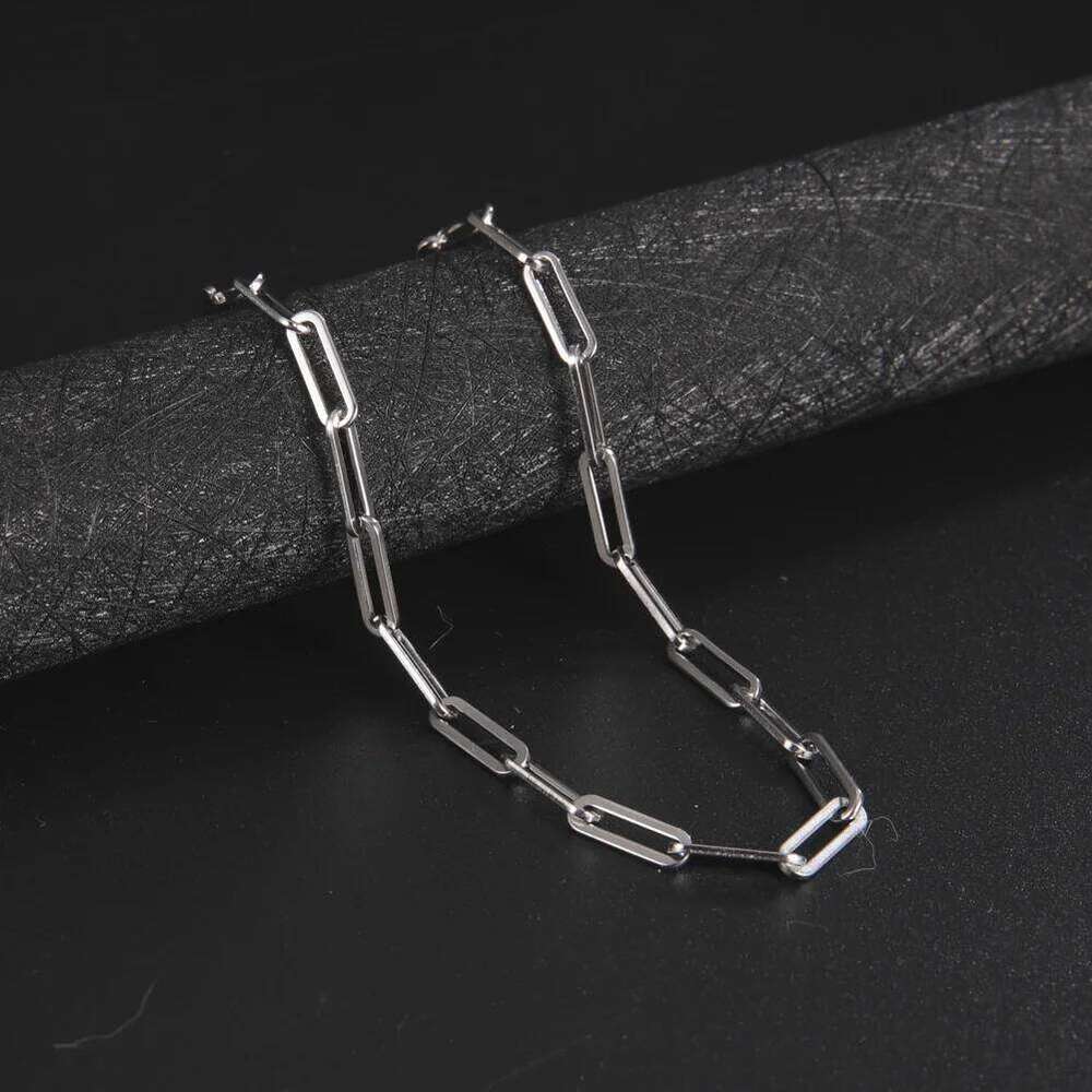 My Shape Paperclip Stainless Steel Choker Necklaces for Men Women Link Oval Cable Chain Fashion Jewelry DIY Accessories H260312