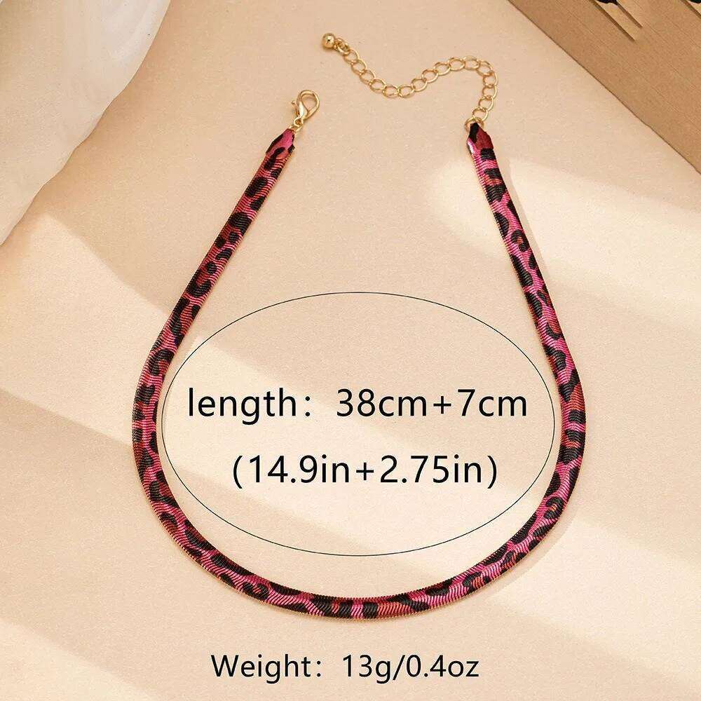 Exaggerated Retro Temperament Leopard Print Necklace for Women 2025 New Fashion Jewelry Accessory H260312