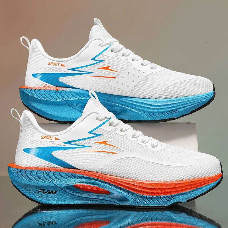 Marathon Men Sports Running Shoes Carbon Board Air Cushion Breathable Lightweight Women's Comfortable Athletic Nonskid Sneakers 26L0313