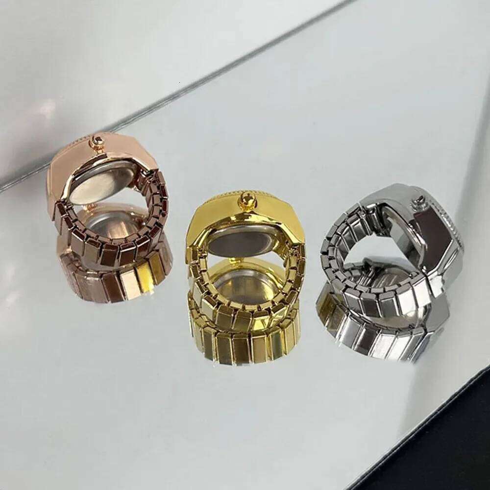 WLP Visible Time Mini Electronic Digital Finger Rings for Women Men Couples Elastic Strap Alloy Ring Jewelry Gift H260312