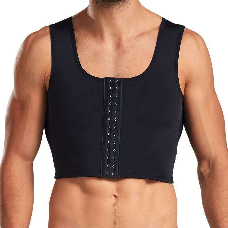 Men's Vest Sweat Bandage Tight-fitting Underwear Body Shaper Corset Support Belt Chest Compression Correct Posture 26Y0313