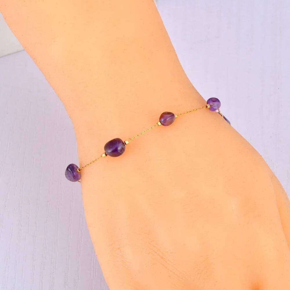 Lokaer Colorful Natural Stone Beads Chain Bracelet for Women Trendy Bohemia Stainless Steel Handmade Jewelry tiki B24106 Z260313