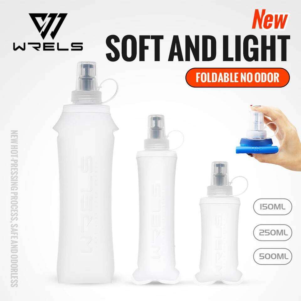 WRELS Collapsible Running Soft Flask TPU BPA-Free Camping Hiking Travel Folding Water Bottle Z260314