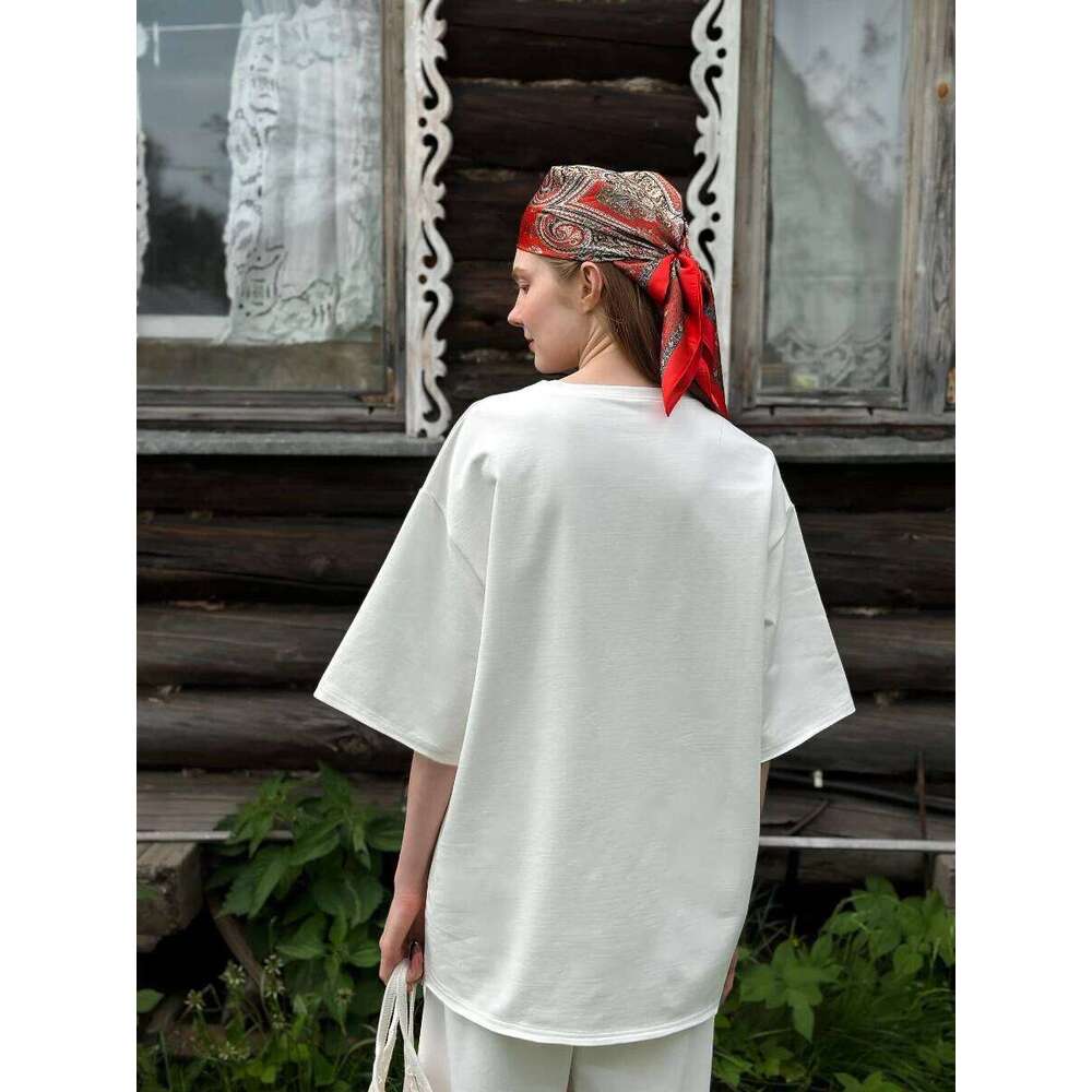 Sunuyoo Summer New Printed T-Shirt 100% Cotton Women's Fashionable O-Neck Loose Short Sleeved Female Casual Cute Top Z260314