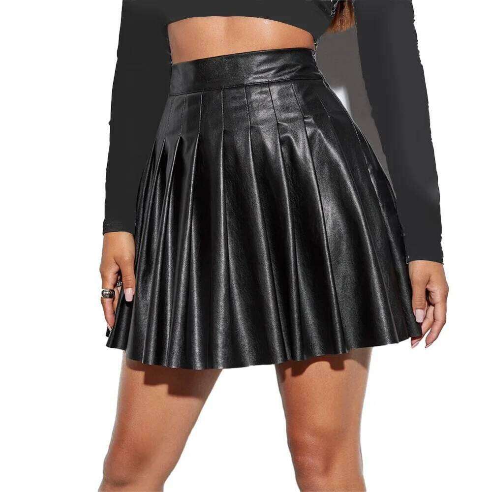 Women Skirts High Waist High-quality PU Sexy Versatile A-Line Attractive Comfortable Faux Leather Comfy Fashion Z260314