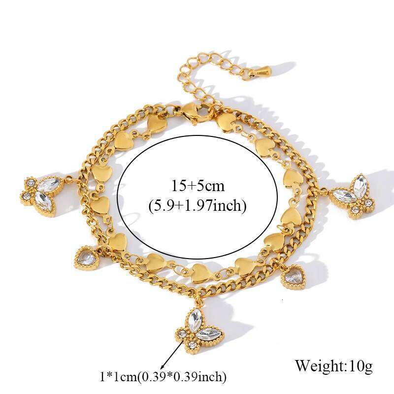EILIECK 316L Stainless Steel Cubic Zirconia Butterfly Chain Bracelet For Women New Rust Proof Office Ladies Chic Jewelry Gift Z260313