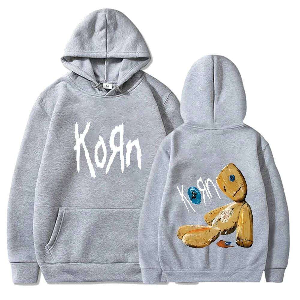 Korn Rock Hoodies WORLD TOUR Music Metal Print Sweatshirts Harajuku Hooded Pullover Men Women Hip Hop Streetwear Fashion Coats Z260314