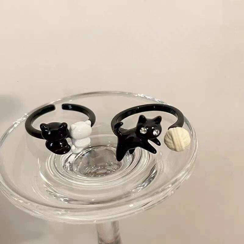 Creative Vintage Funny Cat Opening Adjustable Ring For Women Girls Fashion Cartoon Cute Rings Party Jewelry Accessories Gifts H260312