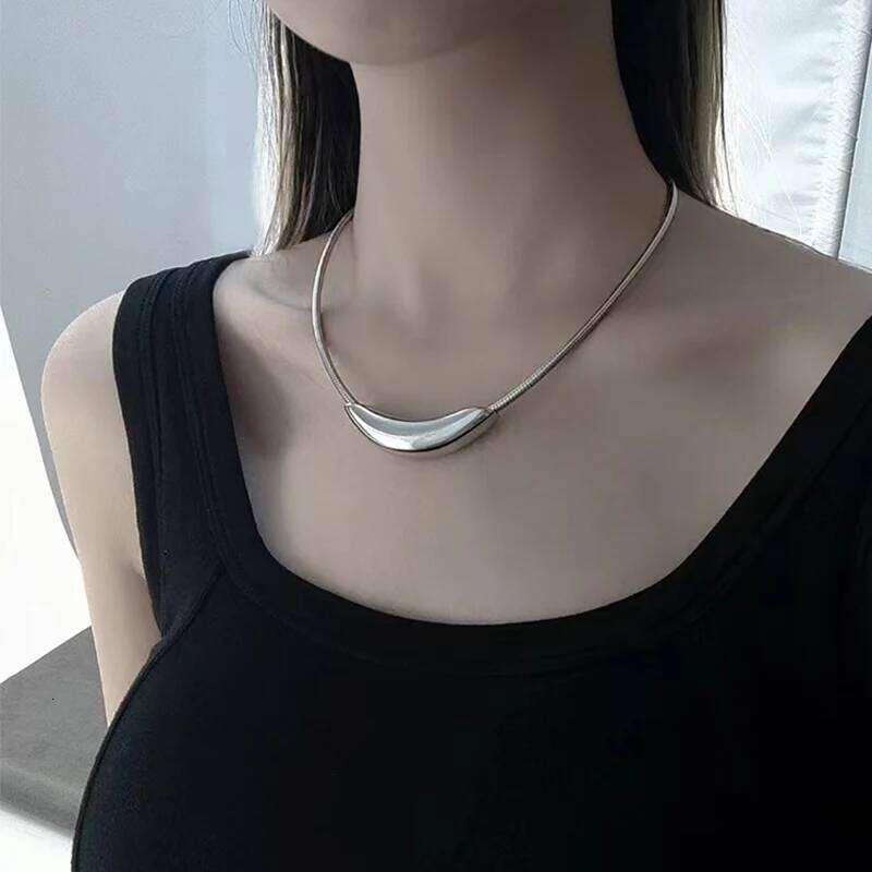 Mewanry 316L Stainless Steel Arc Geometric Necklace For Women Minimalist Trendy Classic Hip Hop Non-fading Birthday Jewelry Gift H260312