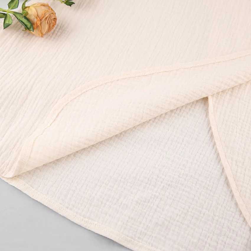 JHJN Pure Cotton Within Strap Dress For Women On Vacation Seaside V-neck Crape Commute Temperament Slit SkirtT260314