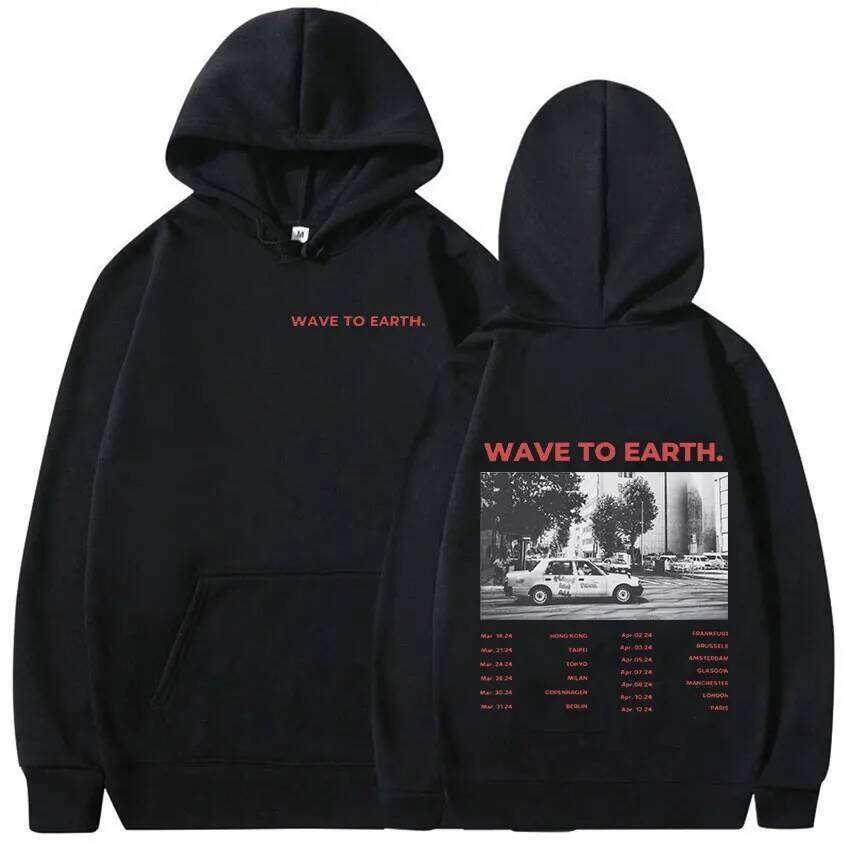 Vintage Wave To Earth Music Album Print Hoodie Men Fashion Harajuku Oversized Sweatshirt Unisex Hip Hop Pullover Clothing Hooded Z260315
